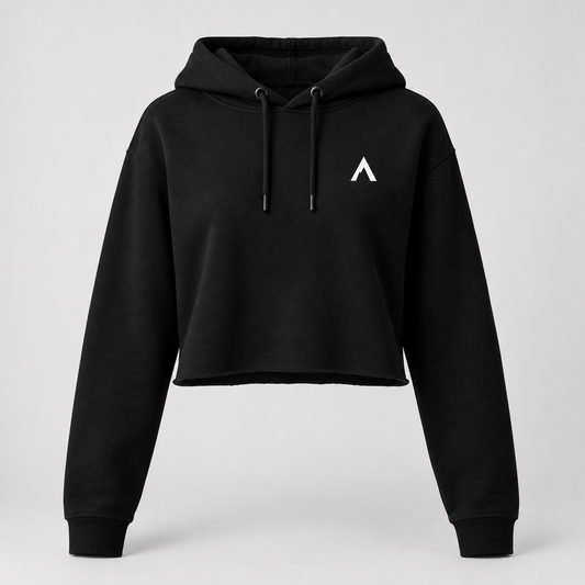 NORTH ASCENT Essential Cropped Hoodie – Black