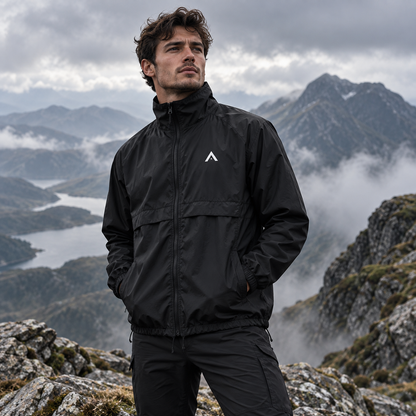 NORTH ASCENT Essential Windbreaker worn in the mountains